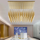 Axyaa Modern Duplex Villa LED Chandelier: Golden Tube Chandelier for Stylish Living Spaces