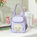 Axyaa Purple Cat Lunch Bag: Insulated Thermal Tote for School and Work