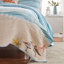 Axyaa Maui Coastal Embroidered Quilt Set, Full/Queen, 3-Piece