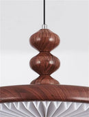 Axyaa Walnut LED Chandelier: Modern Retro Pendant Lamps for Home Decor