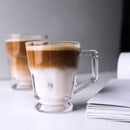 Axyaa Classic Latte Glass Mug, American Layered Iced Coffee Cup, Nordic Crystal Teacup Water