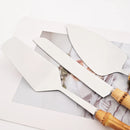 Axyaa Bamboo Handle Stainless Steel Dinnerware Set for Elegant Dining