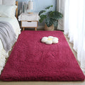 Axyaa Plush Khaki Faux Lambswool Rug | Thick Fluffy Anti-Slip Carpet for Home Decor