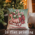 Axyaa Christmas Wreath & Sleigh Pattern Cushions - Sofa, Bedroom, Car Pillow Cover