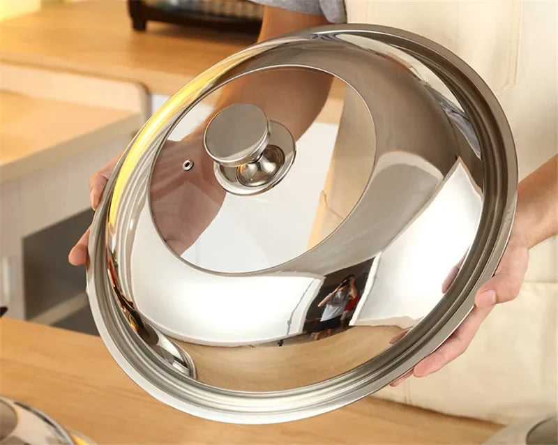 Axya Stainless Steel Tempered Glass Lid for 24-38cm Pans