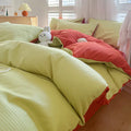 Axyaa Modern Minimalist Duvet Cover Bedding Sets, All Season Comfort, Solid Color