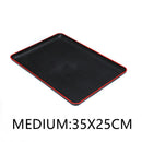 Axyaa Black Wood Grain Rectangular Tray for Kitchen Tableware and Cup Storage