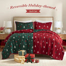 Christmas Jacquard Coverlet Set, 3-Piece Reversible Bedspread by Axyaa
