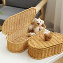 Axyaa Bohemian Rattan Storage Box: Dust-proof Cutlery Frame, Kitchen Organizer & Home Decor