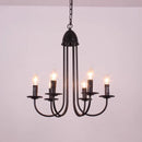Axyaa Black Iron Chandeliers E14 Candle Light for Living Room Kitchen Bedroom