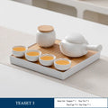 Axyaa Japanese Ceramic Teapot Set with Tea Tray in Portable Travel Bag