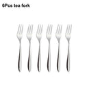 Axyaa Stainless Steel Cutlery Set - 24Pcs Mirror Knife Fork Spoon Dinner Flatware