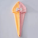 Axyaa Coral Fleece Bow Hair Cap - Quick Dry Shower Cap for Girls