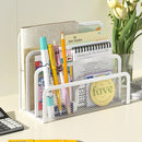 Axyaa Metal Mesh 3-Slot Desktop Mail Organizer Folder - Vertical File Sorter