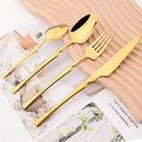 Colorful 16pcs Cutlery Set Mirror Stainless Steel Flatware by Axyaa
