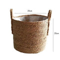 Axyaa Straw Wicker Planter Basket Handmade Flower Pot Storage Laundry Basket Yellow Home Decor