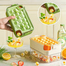 Axyaa Mini Ice Cube Tray with Lid and Bin: Spill-resistant Ice Maker for Cocktails
