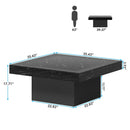 Axyaa LED Square Coffee Table Grey/White Engineered Wood Low Coffee Table Lving Room