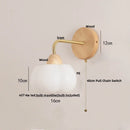 Axyaa Wood Canopy LED Wall Light Fixture with Pull Chain Switch