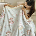 Axyaa Cartoon Print Lambs Wool Blanket: Soft and Cozy Throws for Sofa, Office, and Naps