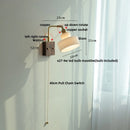 Axyaa Glass Pink LED Wall Lights Pull Chain Switch Bedside Lamp Sconce