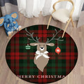 Axyaa Plaid Christmas Round Carpet - Non-Slip Home Decor Foot Mat