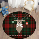 Axyaa Plaid Christmas Round Carpet - Non-Slip Home Decor Foot Mat