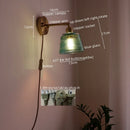Axyaa Green Glass LED Wall Light for Home Decor, Japanese Style, Living Room, Bedroom