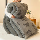 Axyaa Plush Cartoon Bear Blanket: Soft Warm Queen Comforter, Fluffy Fleece Winter Bedding