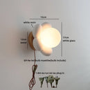 Axyaa Nordic LED Flower Wall Sconce, White Resin Glass Ball Kids Bedroom Stair Light