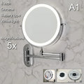 Axyaa LED Trifold Makeup Mirror with USB Charging, Magnifying & Tricolor Dimming
