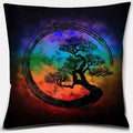 Axyaa Bonsai Zen Stone Pattern Pillowcase Square Decor Home Office Living Room