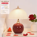 Axyaa Ceramic Glass Mushroom Table Lamps LED Bedroom Study Desk Lights