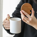 Axyaa Ceramic Handle Mug with Lid, Spoon Nordic Coffee Cup Teaware Drinkware