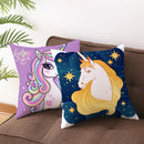 Axyaa Purple Unicorn Rainbow Sunrise Pillowcase for Home Decor