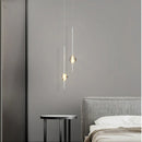 Axyaa Cube Crystal Long Pendant Lamps for Luxury Bedroom and Living Room