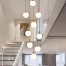 Axyaa Crystal Chandelier Stair Pendant Lamp Living Room Interior Lighting