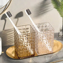 Axyaa Clear Plastic Toothbrush Holder Cup Set for Bathroom Essentials