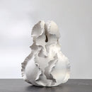 Axyaa Irregular Fold Pattern Ceramic Vase | Wavy Shape Flower Pot & Fruit Dish
