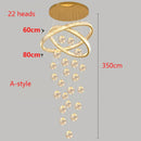 Axyaa Crystal Chandelier for Modern Home Stair, Living Room, Dining Room Lighting