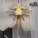 Axyaa Flying Saucer Pendant Light: Modern Minimalist Luxury Chandelier for Living Room and Restaurant.