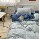 Axyaa Cute Bear & Sheep Embroidery Bedding Set | Soft Skin-Friendly Duvet Cover Set