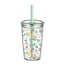 Axyaa Tritan Tumbler Cup with Straw & Lid Transparent Plastic for Cold Beverages