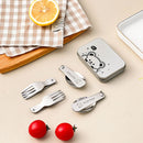 Axyaa Stainless Steel Outdoor Foldable Cutlery Set