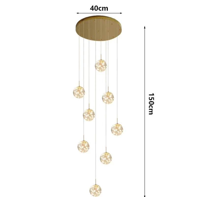 Axyaa Nordic Stair Chandelier Pendant Lights for Living, Bedroom, and Dining Room