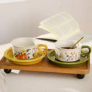 Axyaa Ceramic Latte Coffee Cup Set with Saucer - Household Restaurant Tea Mug