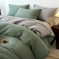 Axyaa 100% Cotton Yarn-Dyed 4-Piece Duvet Set - Ultra-Soft Bedding