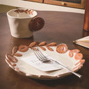 Axyaa Retro Flower Vine Ceramic Plate: High-end Steak Plate for Home & Restaurant