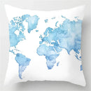 Axyaa Blue Geometric Marble Pillow Cover - Decorative Throw Cushion Case