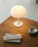 Axyaa Modern Mushroom LED Table Lamp - White Metal Minimalist Decor